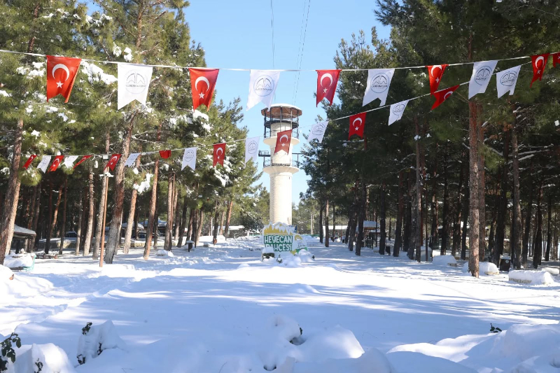 DULKADİROĞLU'NDA KAR MANZARASI