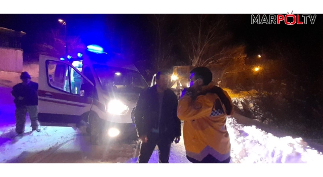 Karda mahsur kalan kalp hastasının imdadına belediye ekipleri yetişti