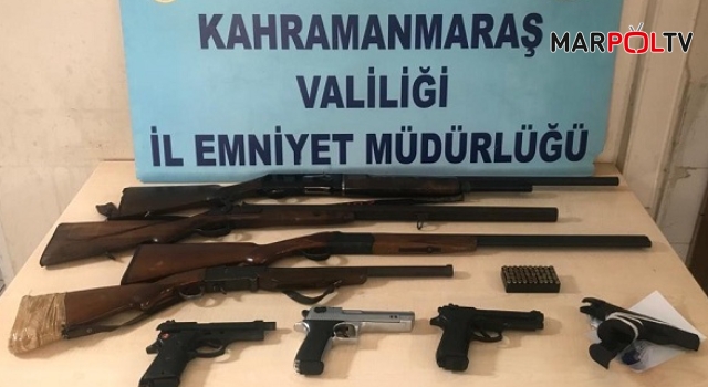 KAHRAMANMARAŞ’TA 10 ŞÜPHELİ ŞAHISTAN, 10 ADET SİLAH ELE GEÇİRDİ.