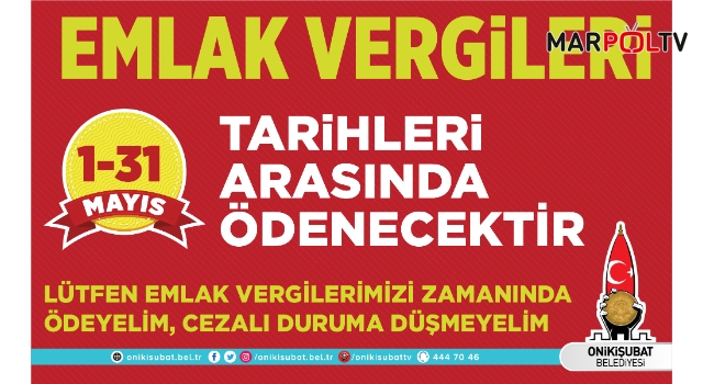 Onikişubat Belediyesi, çok değerli vergilerinizle hizmetlerini yürütüyor