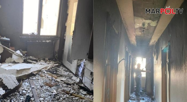 Elbistan'da apartman dairesinde yangın: 2 yaralı