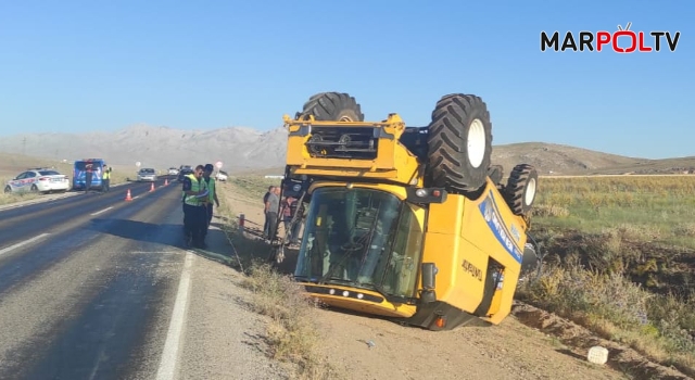 Kahramanmaraş’ta biçerdöver takla attı: 1 yaralı