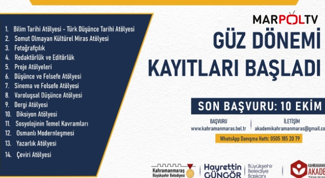 Kahramanmaraş Akademi’de Güz Dönemi Kayıtları Başladı!