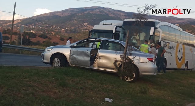 Kahramanmaraş'ta iki aracın karıştığı kazada faciadan dönüldü