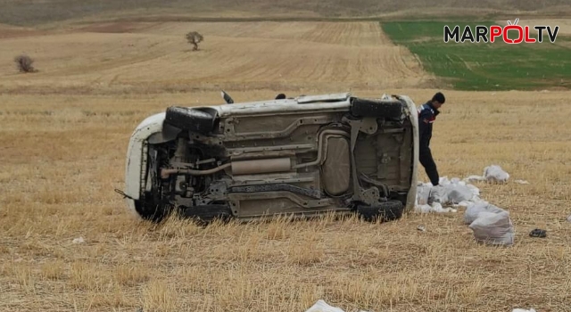 Elbistan’da otomobil takla attı: 1 yaralı