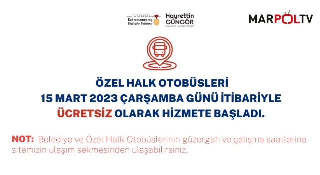 Özel Halk Otobüsleri de Hizmete Başladı