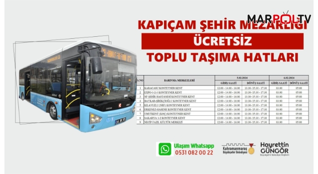 Büyükşehir, Kapıçam Mezarlığı İçin Ücretsiz Seferleri Duyurdu