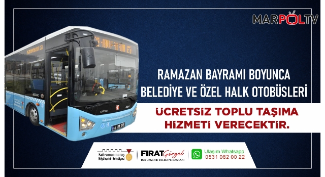 Büyükşehir’den Ramazan Bayramı’nda Ücretsiz Toplu Taşıma Hizmeti