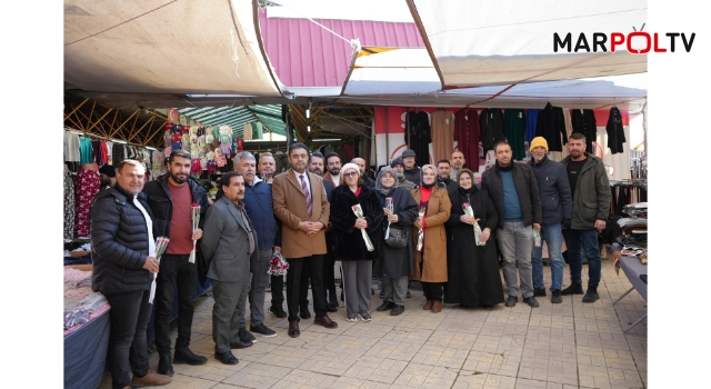 BAŞKAN ADAYI MUSTAFA ÇİÇEK’TEN SOSYETE PAZARI ESNAFINA ZİYARET