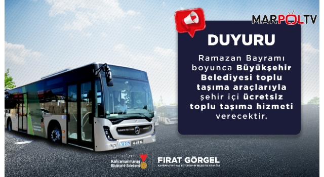 Büyükşehir’den Bayramda Ücretsiz Ulaşım