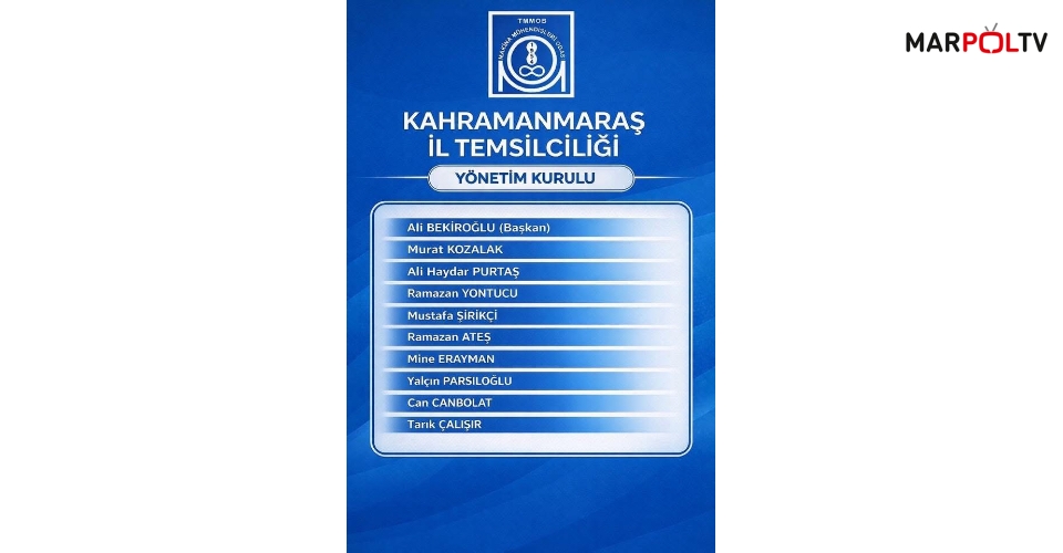 Makina Mühendisleri Odası Kahramanmaraş İl Temsilciliği’nde Yeni Dönem