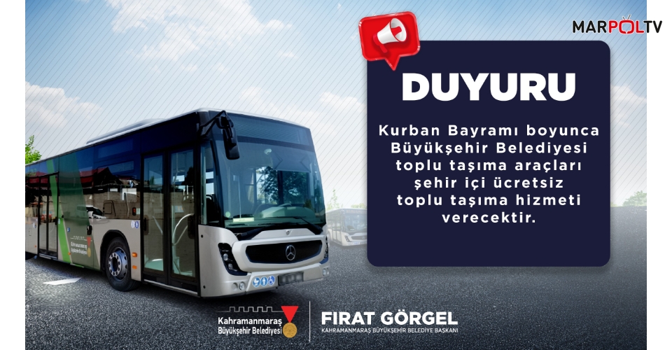Büyükşehir’den Bayramda Ücretsiz Ulaşım Desteği