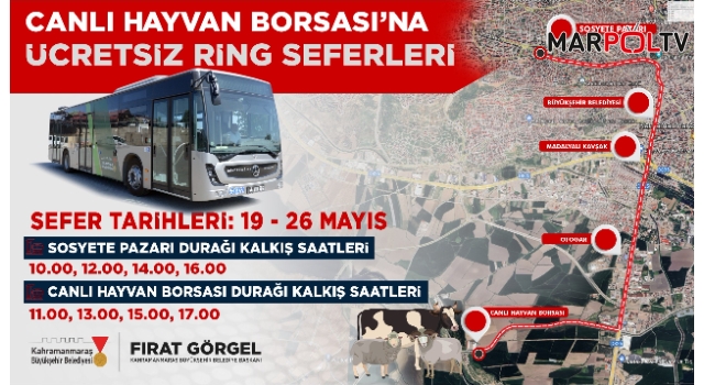 Canlı Hayvan Borsası’na Ücretsiz Ring Seferleri Başlıyor