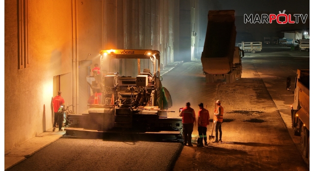Büyükşehir, Toptancılar Sitesinde Asfalt Mesaisini Gece Gündüz Sürdürüyor