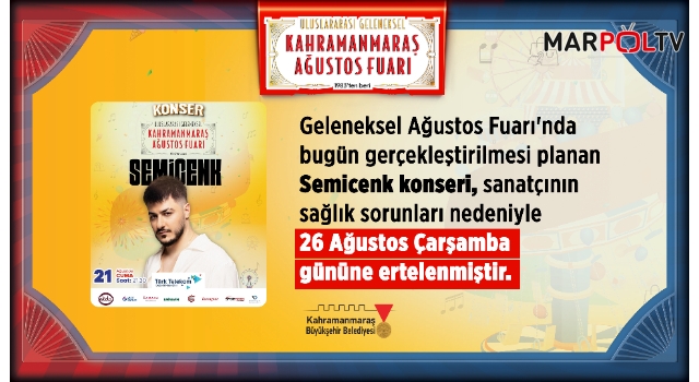 Semicenk Konseri, Sanatçının Sağlık Sorunları Nedeniyle 26 Ağustos’a Ertelendi!