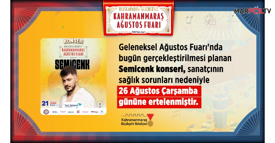 Semicenk Konseri, Sanatçının Sağlık Sorunları Nedeniyle 26 Ağustos’a Ertelendi!