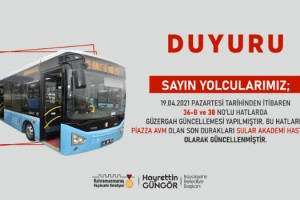 İki Hatta Güzergah Güncellendi