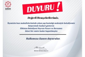 Elbistan'da Hayvan Pazarı ve Borsası Kapandı