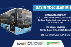 Büyükşehir Otobüsleri Bayramda Ücretsiz