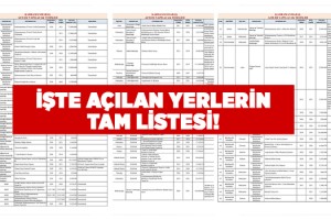 İŞTE AÇILAN YERLERİN TAM LİSTESİ!