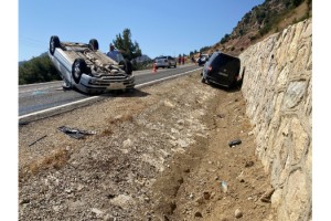 Kahramanmaraş’ta otomobil takla attı: 1 yaralı