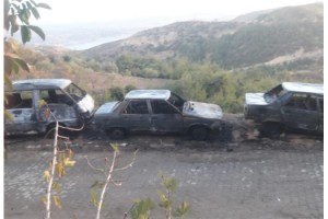 Kahramanmaraş’ta park halindeki araçlarda yangın