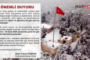 Kahramanmaraş’ta eğitime kar engeli