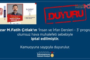 Yazar Çıtlak Konferansı İleri Bir Tarihe Ertelendi