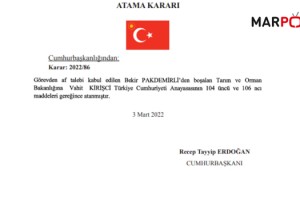 Tarım ve Orman Bakanlığı'na Vahit Kirişçi Atandı