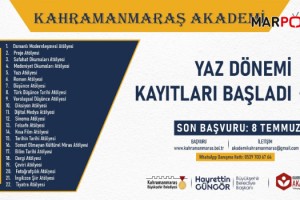 Çeşitli alanlarda eğitimler Kahramanmaraş Akademi’de!