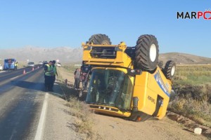 Kahramanmaraş’ta biçerdöver takla attı: 1 yaralı