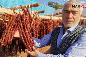 Kahramanmaraş’ta pekmez ve un sucuğu sezonu başladı