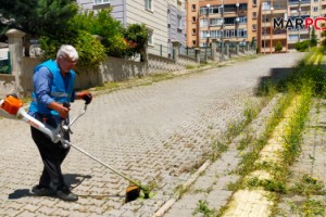 Onikişubat’ta yabani otlar temizleniyor, sokaklar estetik bir görünüme kavuşuyor