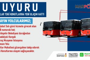 Kurtlar TOKİ’ye Yeni Toplu Taşıma Hattı Hizmete Başlıyor