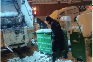 Zorlu kış şartlarına rağmen Onikişubat’ta temizlik hizmetleri aksamıyor