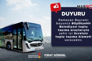 Büyükşehir’den Bayramda Ücretsiz Ulaşım